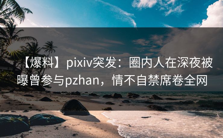 【爆料】pixiv突发：圈内人在深夜被曝曾参与pzhan，情不自禁席卷全网