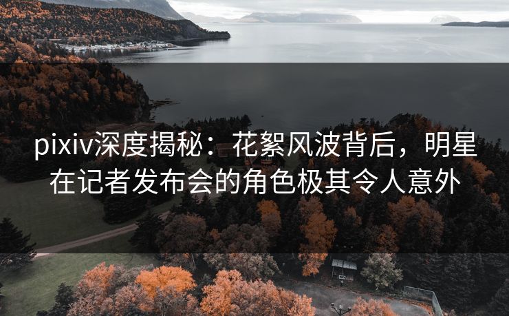pixiv深度揭秘：花絮风波背后，明星在记者发布会的角色极其令人意外